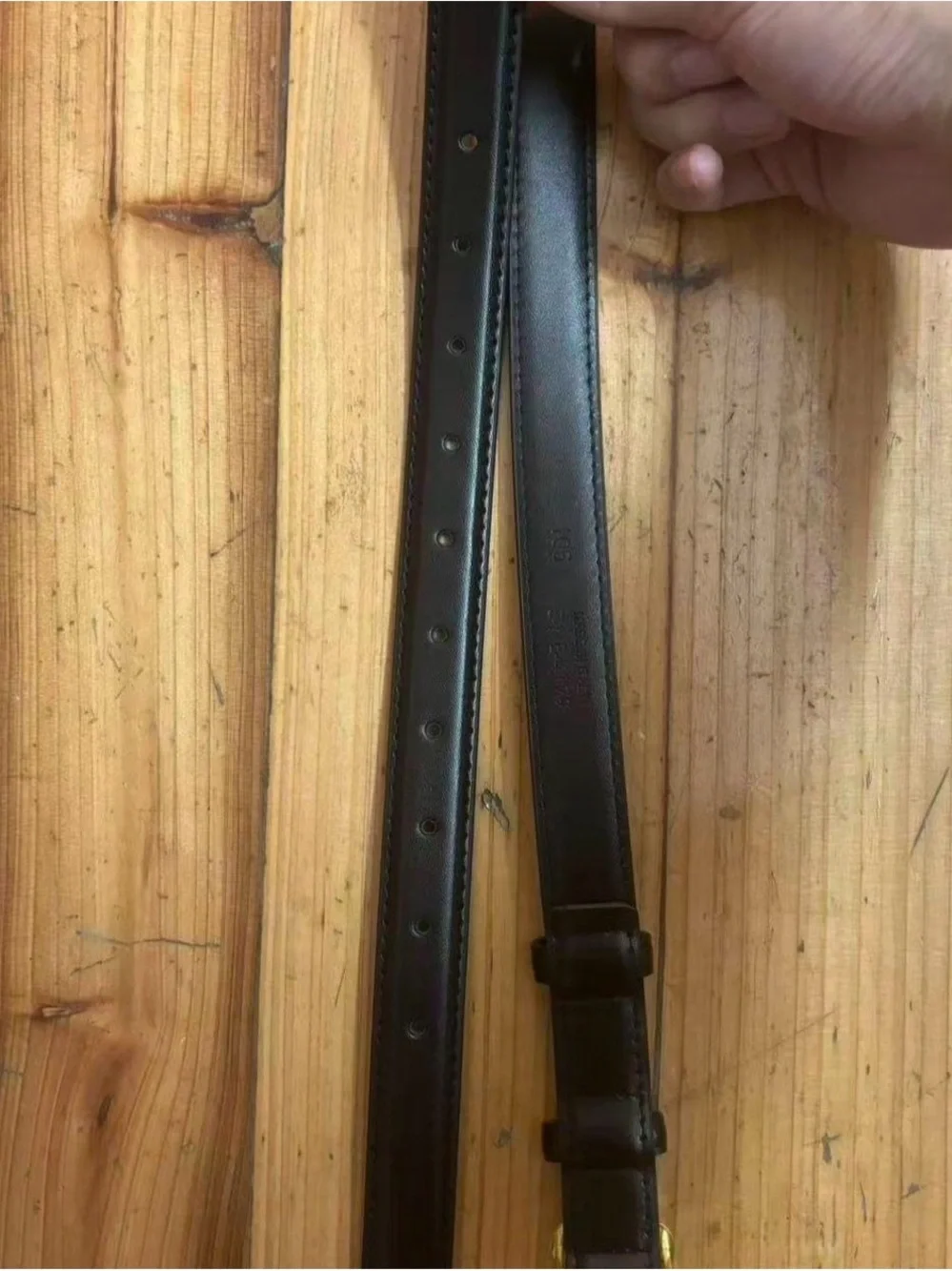 Celine Black Leather Belt with Gold Triomphe Buckle